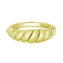 Load image into Gallery viewer, Sterling Silver Gold Plated Croissant Design Ring