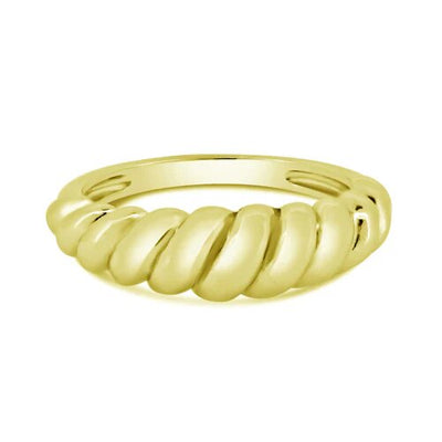 Sterling Silver Gold Plated Croissant Design Ring