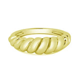 Sterling Silver Gold Plated Croissant Design Ring