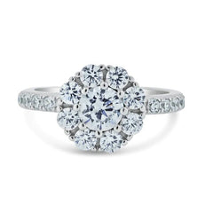 Sterling Silver Rhodium Plated Spinning Engagement CZ Encrusted Ring