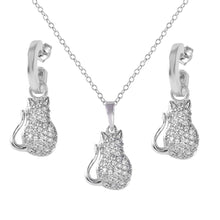 Load image into Gallery viewer, Sterling Silver Rhodium Plated Fat Cat Set