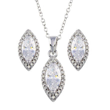 Load image into Gallery viewer, Sterling Silver Rhodium Plated Clear CZ Marquise Shape CZ Set