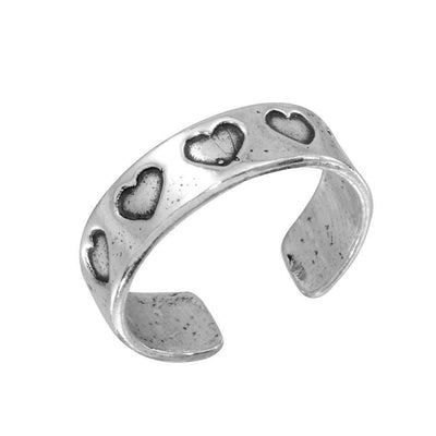 Sterling Silver Heart Adjustable Toe Ring