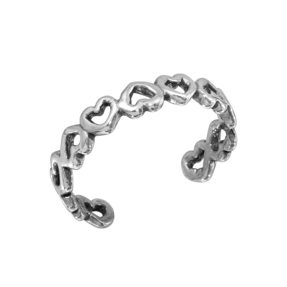 Sterling Silver Open Heart Adjustable Toe Ring -