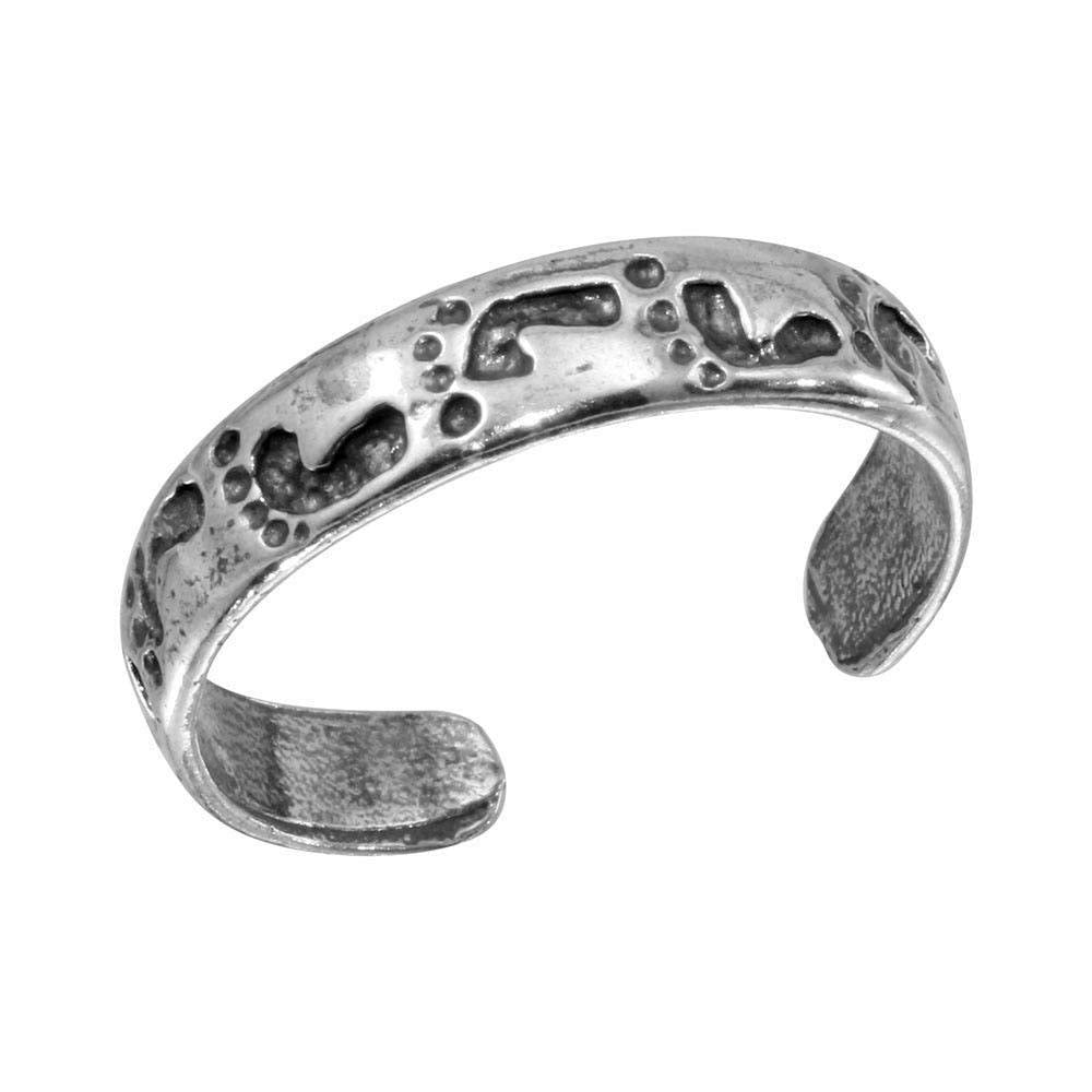 Sterling Silver Footprint Adjustable Toe Ring