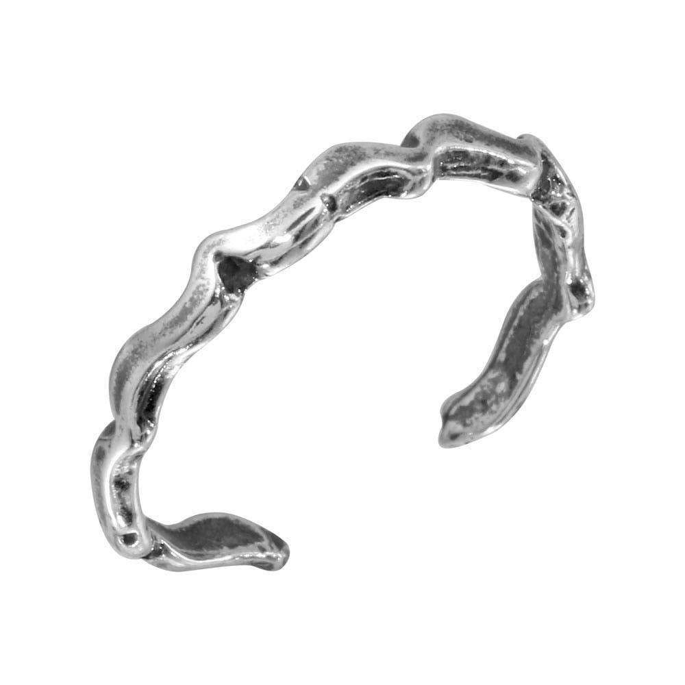 Sterling Silver Wave Design Adjustable Toe Ring