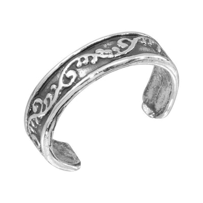 Sterling Silver Curling Vine Adjustable Toe Ring