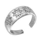 Sterling Silver Sun Designed Toe Ring
