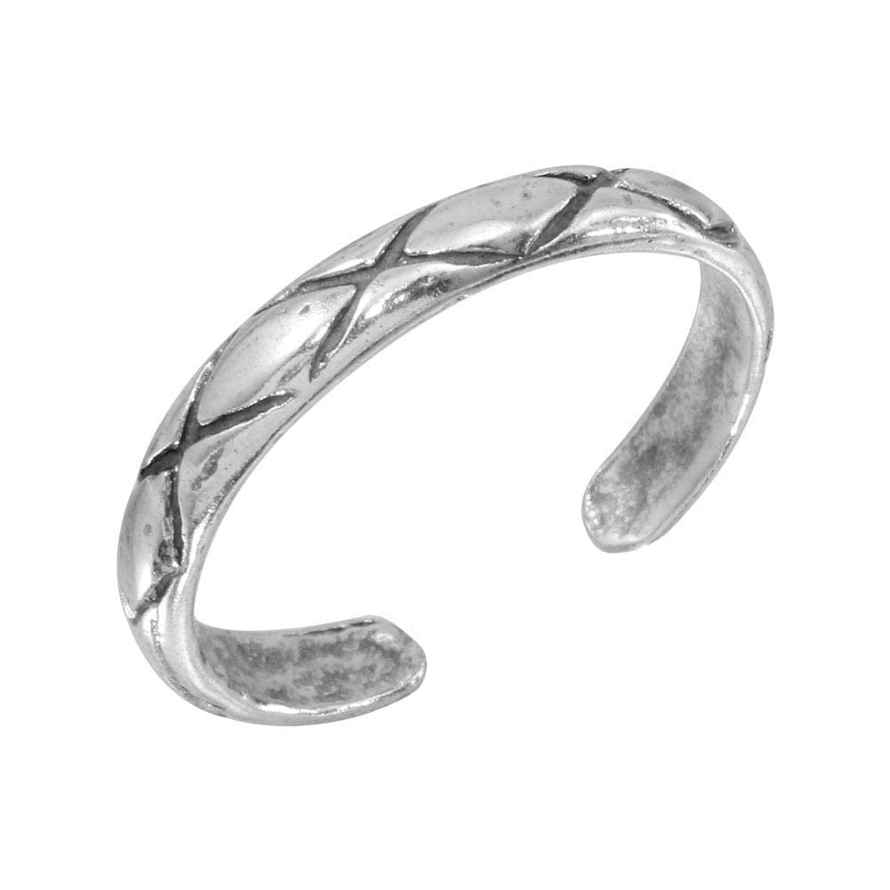 Sterling Silver Net Pattern Adjustable Toe Ring