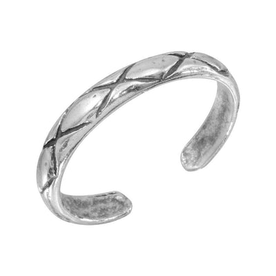 Sterling Silver Net Pattern Adjustable Toe Ring
