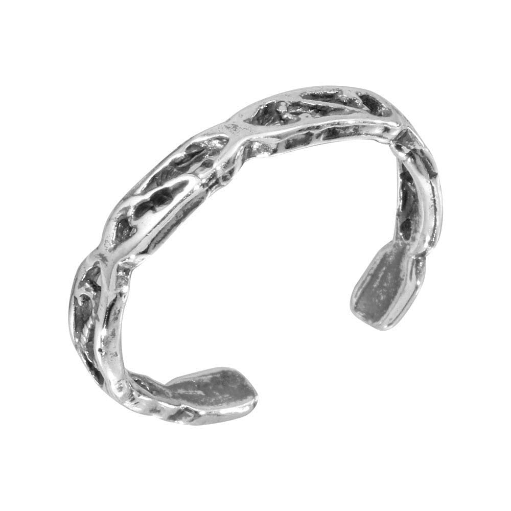 Sterling Silver Eleven Chain Design Adjustable Toe Ring