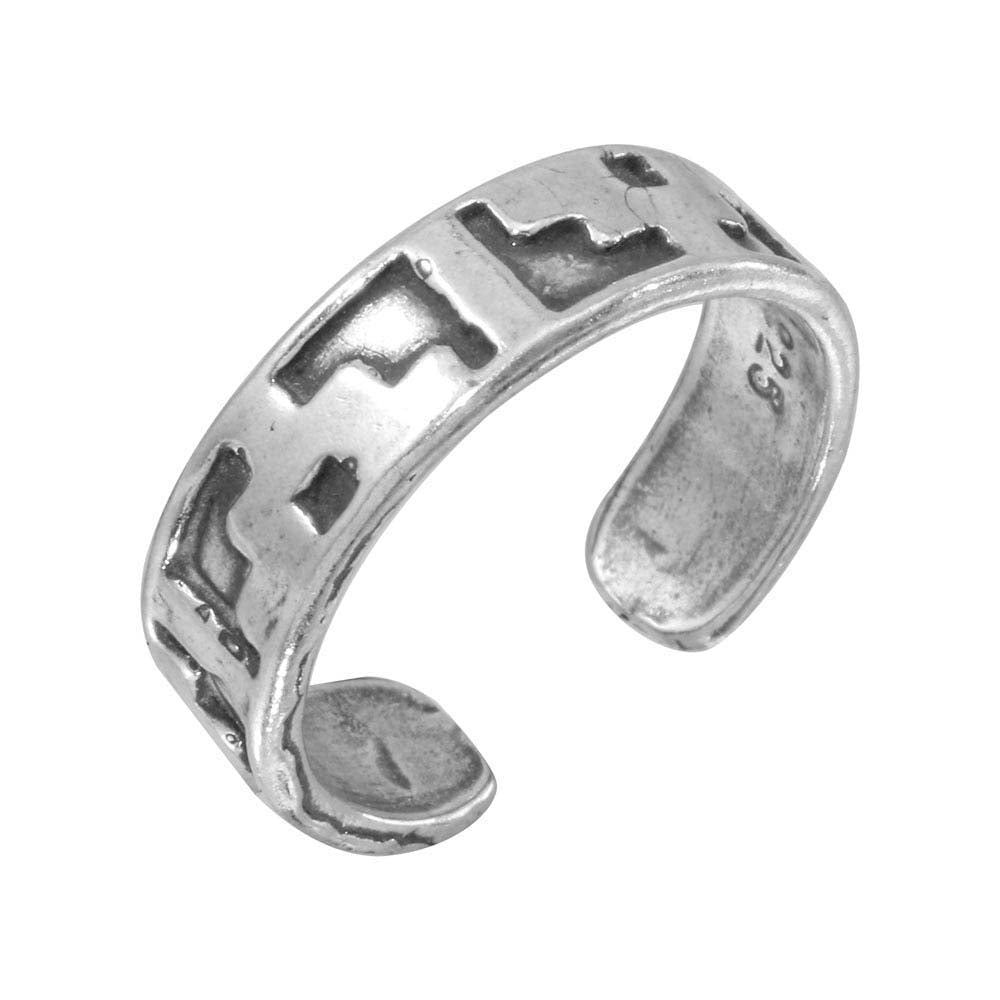 Sterling Silver Block Design Toe Ring
