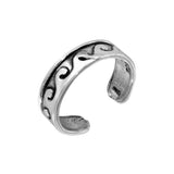 Sterling Silver Wave Curl Adjustable Toe Ring