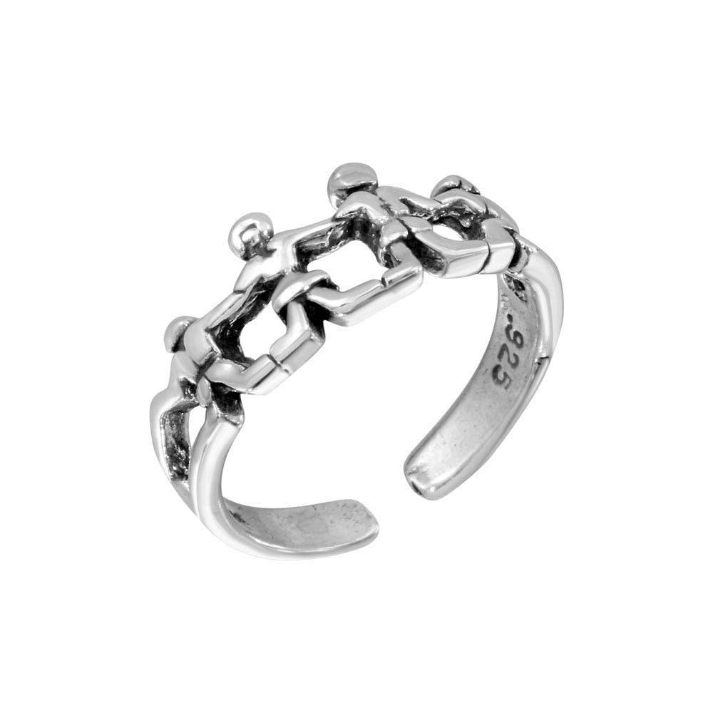 Sterling Silver Mini Figures Adjustable Toe Ring