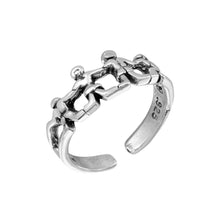 Load image into Gallery viewer, Sterling Silver Mini Figures Adjustable Toe Ring