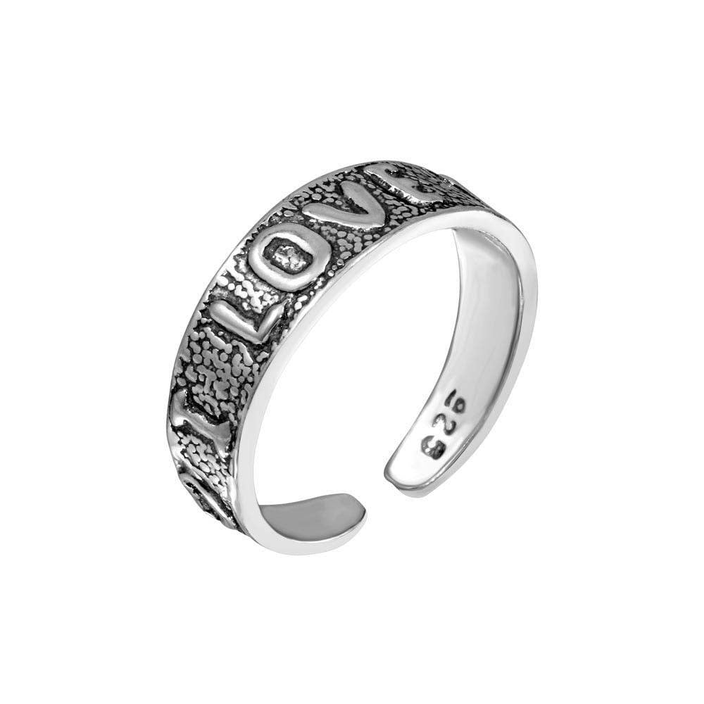 Sterling Silver Engraved I Love You Toe Ring