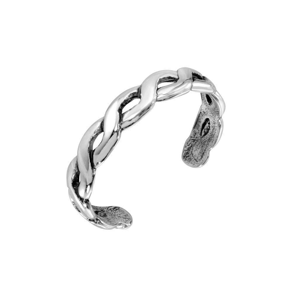 Sterling Silver Open Braided Design Adjustable Toe Ring