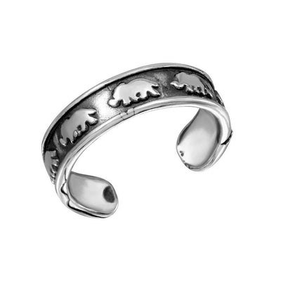 Sterling Silver Elephant Adjustable Toe Ring