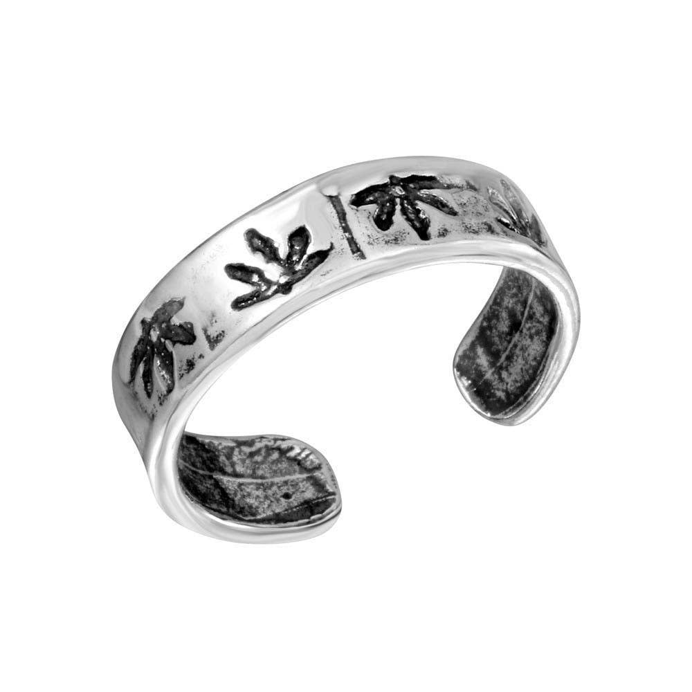 Sterling Silver MJ Leaf Adjustable Toe Ring