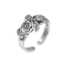 Load image into Gallery viewer, Sterling Silver Multi Flower Adjustable Toe Ring