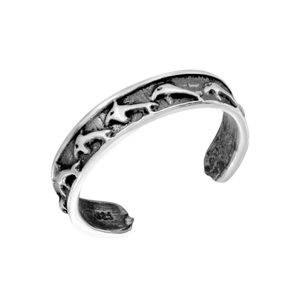 Sterling Silver Dolphin Adjustable Toe Ring