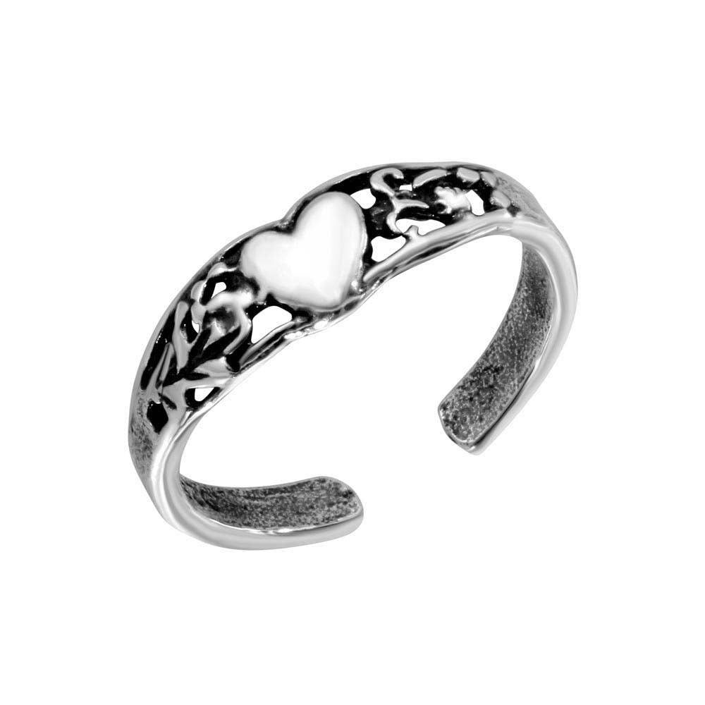 Sterling Silver Center Heart Toe Ring