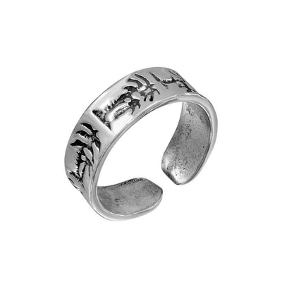 Sterling Silver Abstract Palm Tree Design Adjustable Toe Ring