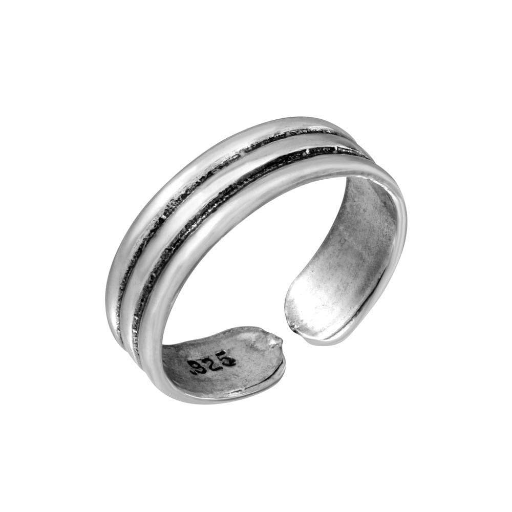 Sterling Silver 3 Row Adjustable Toe Ring