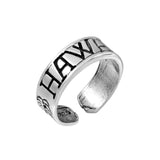 Sterling Silver Engraved Hawaii Adjustable Toe Ring