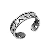 Sterling Silver Multi Heart Adjustable Toe Ring