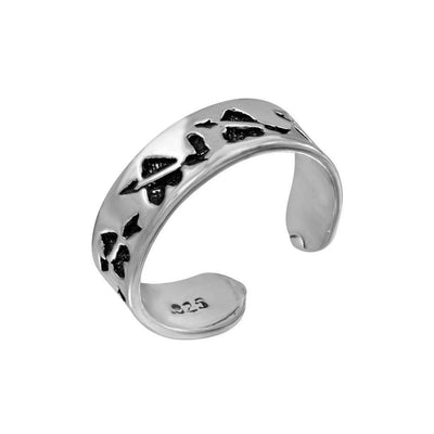 Sterling Silver Arrow Heart Toe Ring