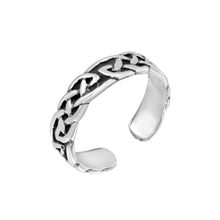 Load image into Gallery viewer, Sterling Silver Celtic Knot Weave Adjustable Toe Ring