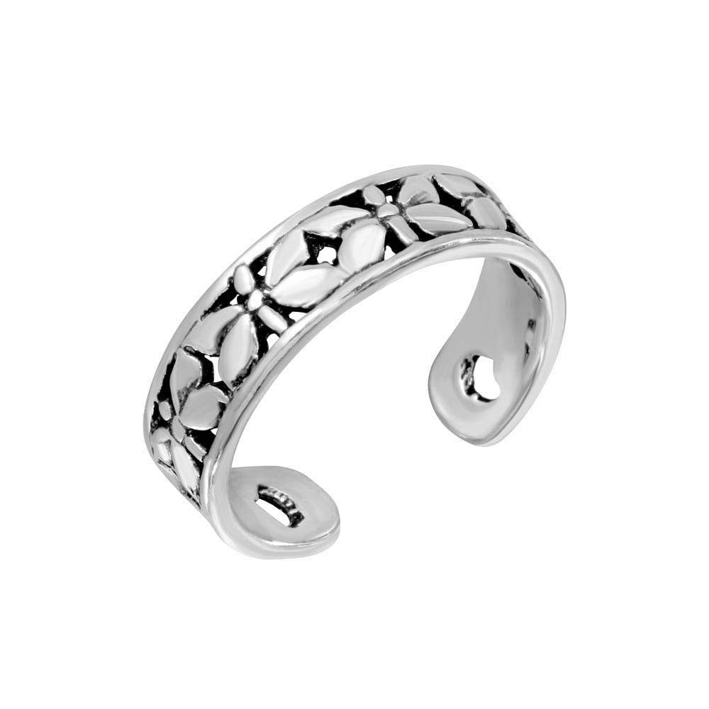 Sterling Silver Butterfly Adjustable Toe Ring