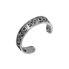 Load image into Gallery viewer, Sterling Silver Alternating Circle Cross Toe Ring