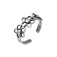 Load image into Gallery viewer, Sterling Silver Multi Open Flower Adjustable Toe Ring