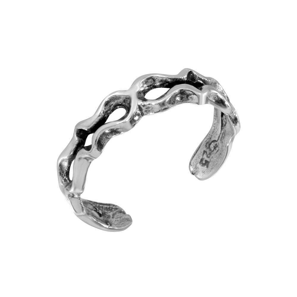 Sterling Silver Open Wave Adjustable Toe Ring