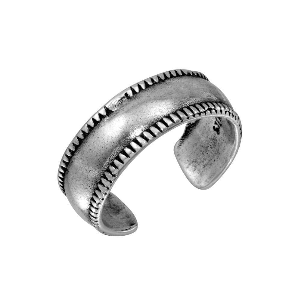 Sterling Silver Bead Border Adjustable Toe Ring