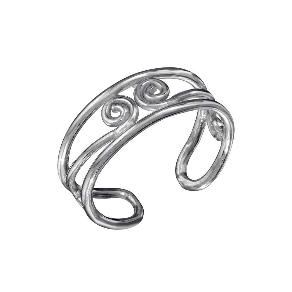 Sterling Silver  S Curl Adjustable Toe Ring