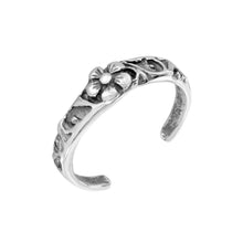 Load image into Gallery viewer, Sterling Silver Flower Adjustable Toe Ring