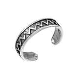Sterling Silver Zigzag Adjustable Toe Ring