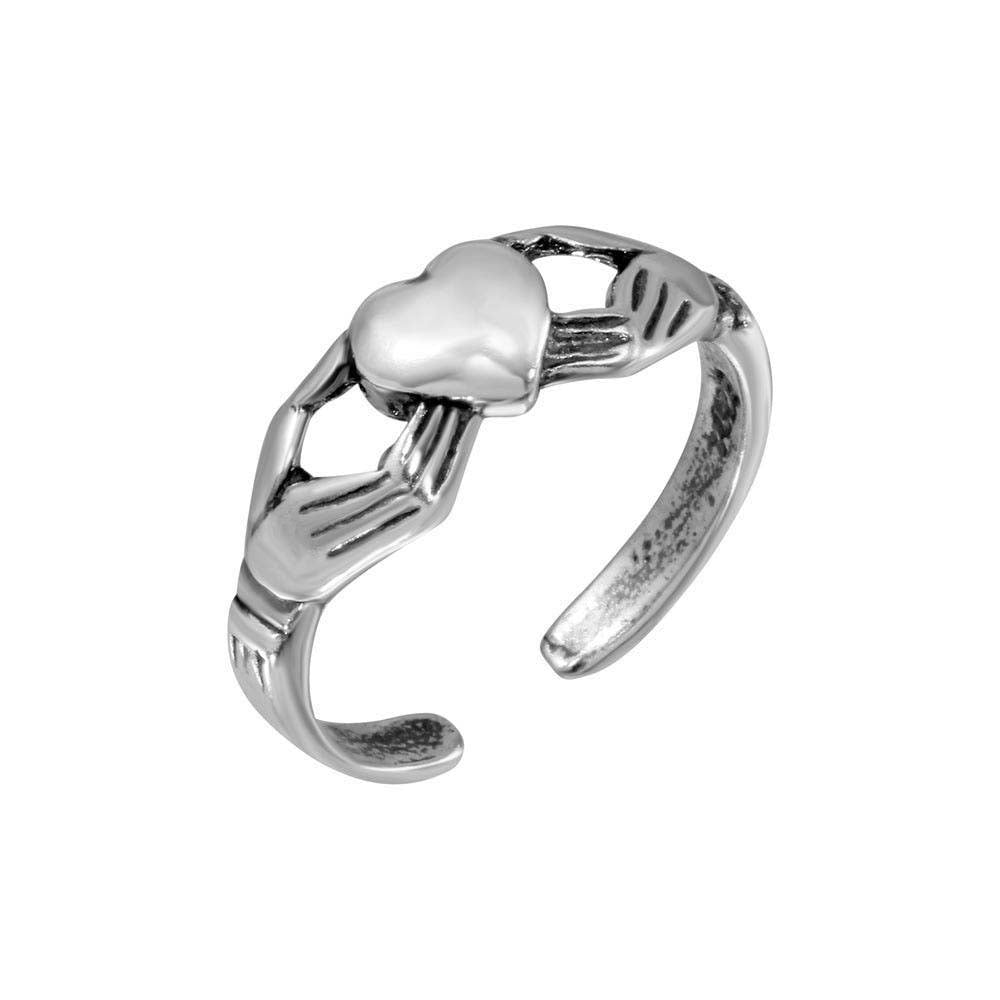 Sterling Silver Claddagh Adjustable Toe Ring