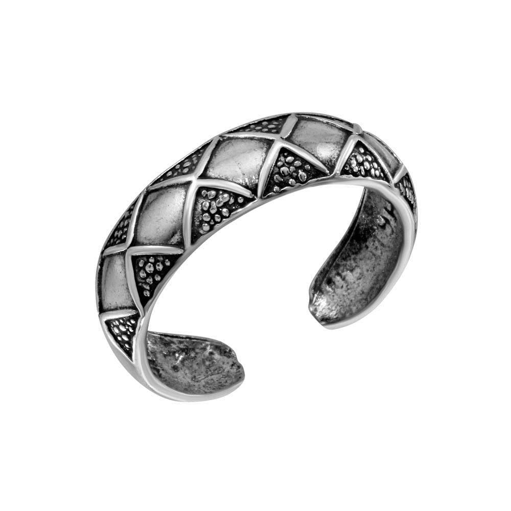 Sterling Silver Diamond Pattern Toe Ring