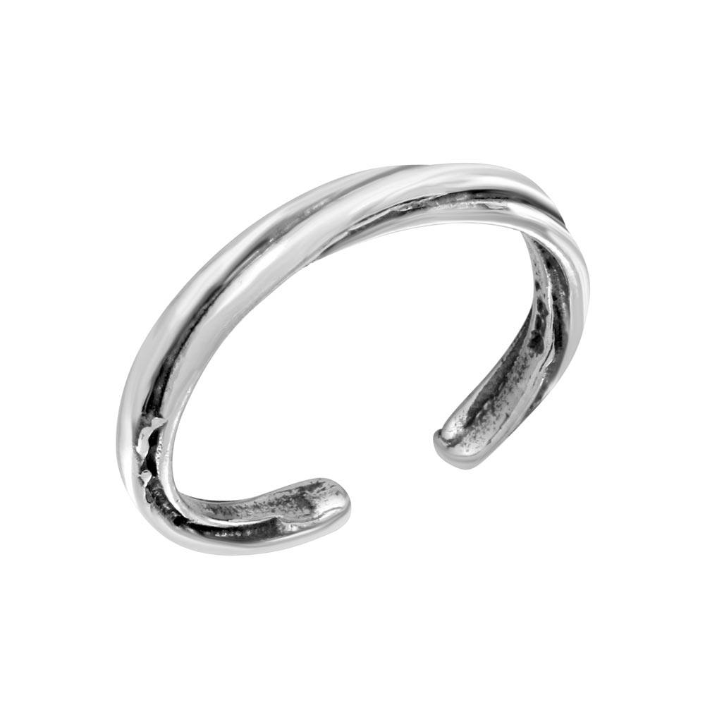 Sterling Silver 2 Line Twist Adjustable Toe Ring
