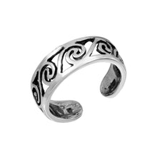 Load image into Gallery viewer, Sterling Silver Open Wave Adjustable Toe Ring