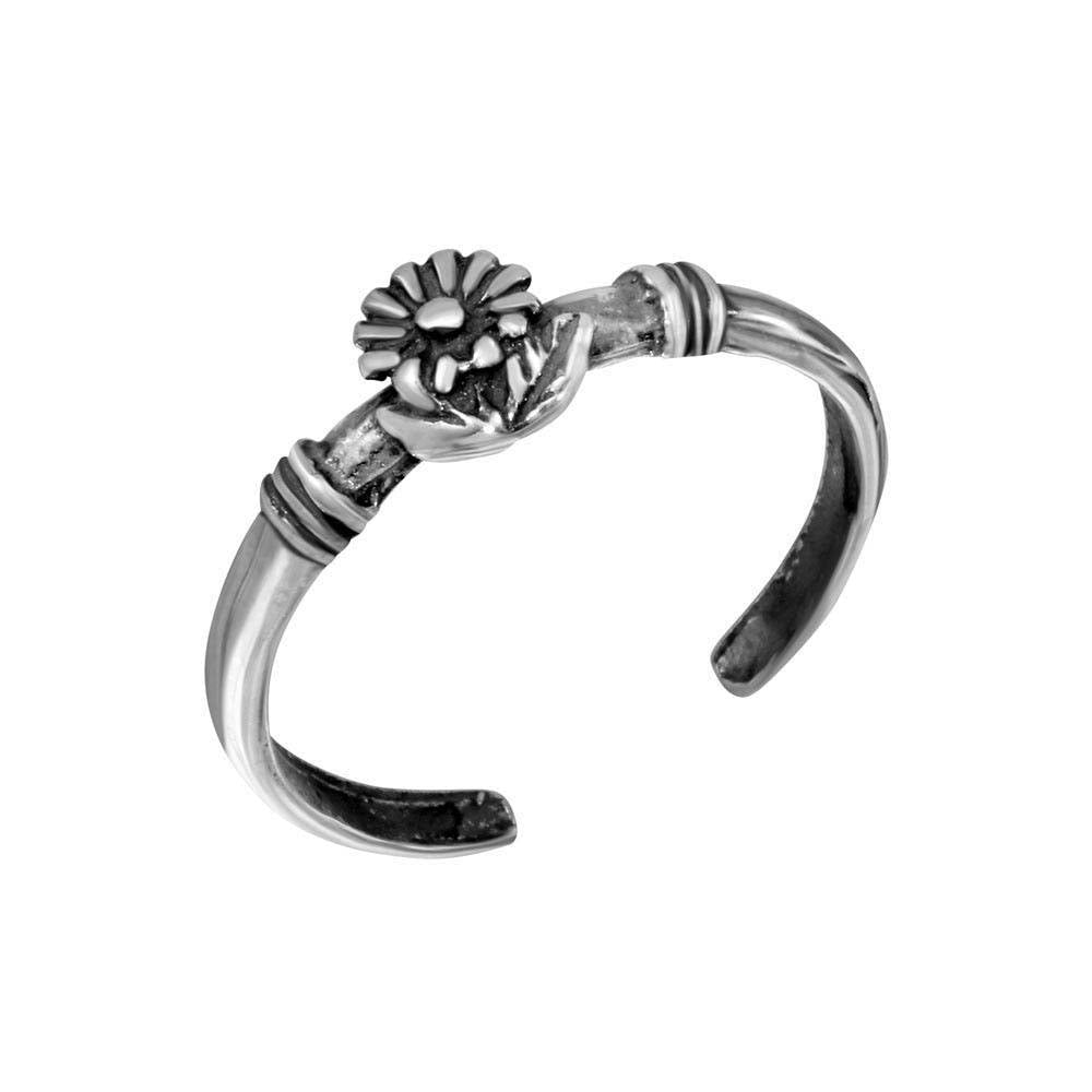 Sterling Silver Flower Adjustable Toe Ring