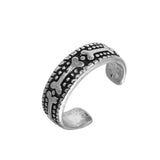 Sterling Silver Oxidized Dog Bone Design Toe Ring