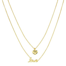 Load image into Gallery viewer, Sterling Silver Gold Plated Heart Love Necklace