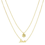 Sterling Silver Gold Plated Heart Love Necklace