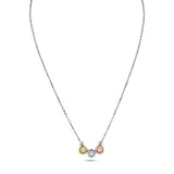 Sterling Silver 3 Toned Circles Necklace