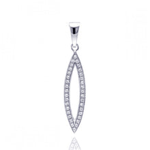 Load image into Gallery viewer, Sterling Silver Rhodium Plated Open Marque CZ Dangling Pendant